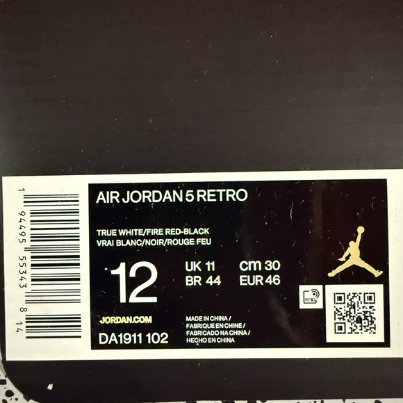 Air Jordan 5 Retro 'White Fire Red' - Picture 8 of 9